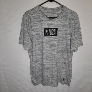 NBA XL Logo T-Shirt Mens Heather Gray Short Sleeve Cotton Blend Athletic Tee